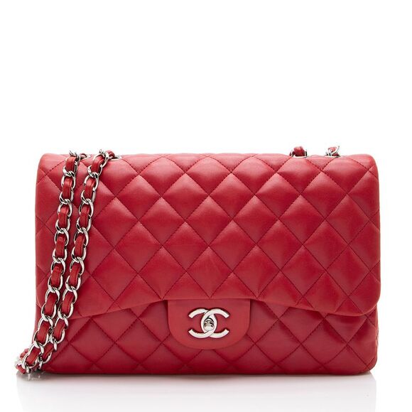 Chanel Lambskin Classic Jumbo Single Flap Bag - Picture 1 of 16